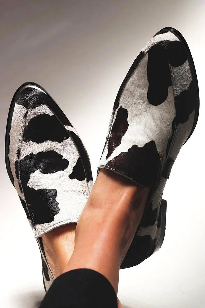 COW PRINT LOAFERS