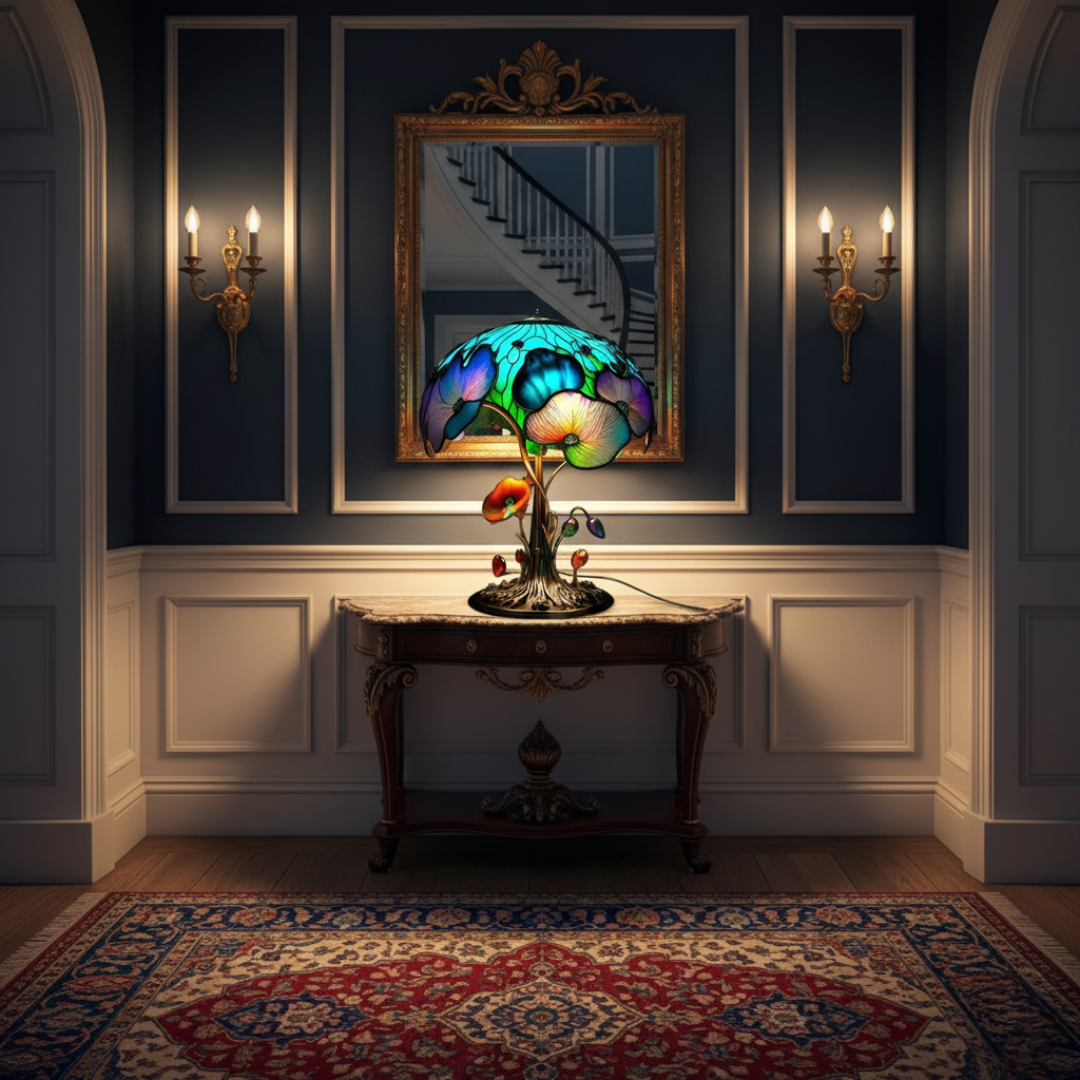 Chic Bohemian Floral Mushroom Lamp