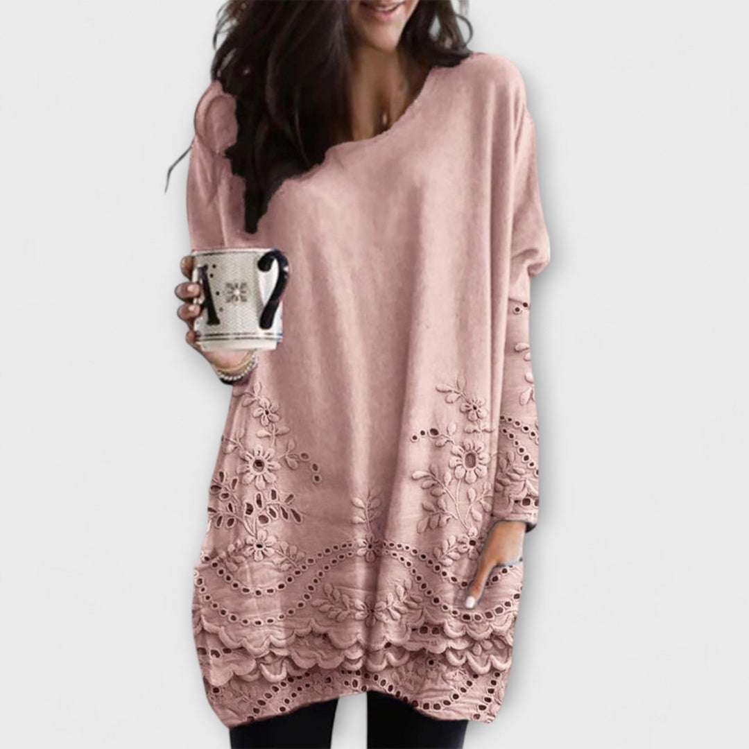 Riley – Embroidered Printed Sweater