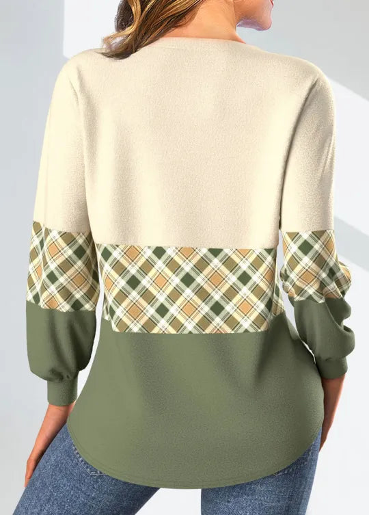 Annelie | Sweater with Check Detail
