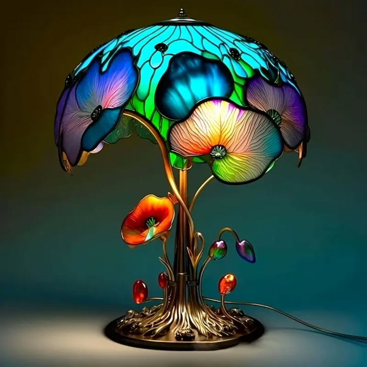Chic Bohemian Floral Mushroom Lamp