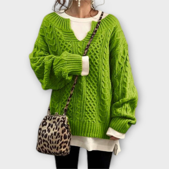 Lili - Oversized Knot Pattern Knit Sweater