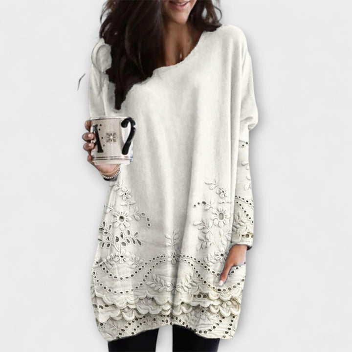 Riley – Embroidered Printed Sweater